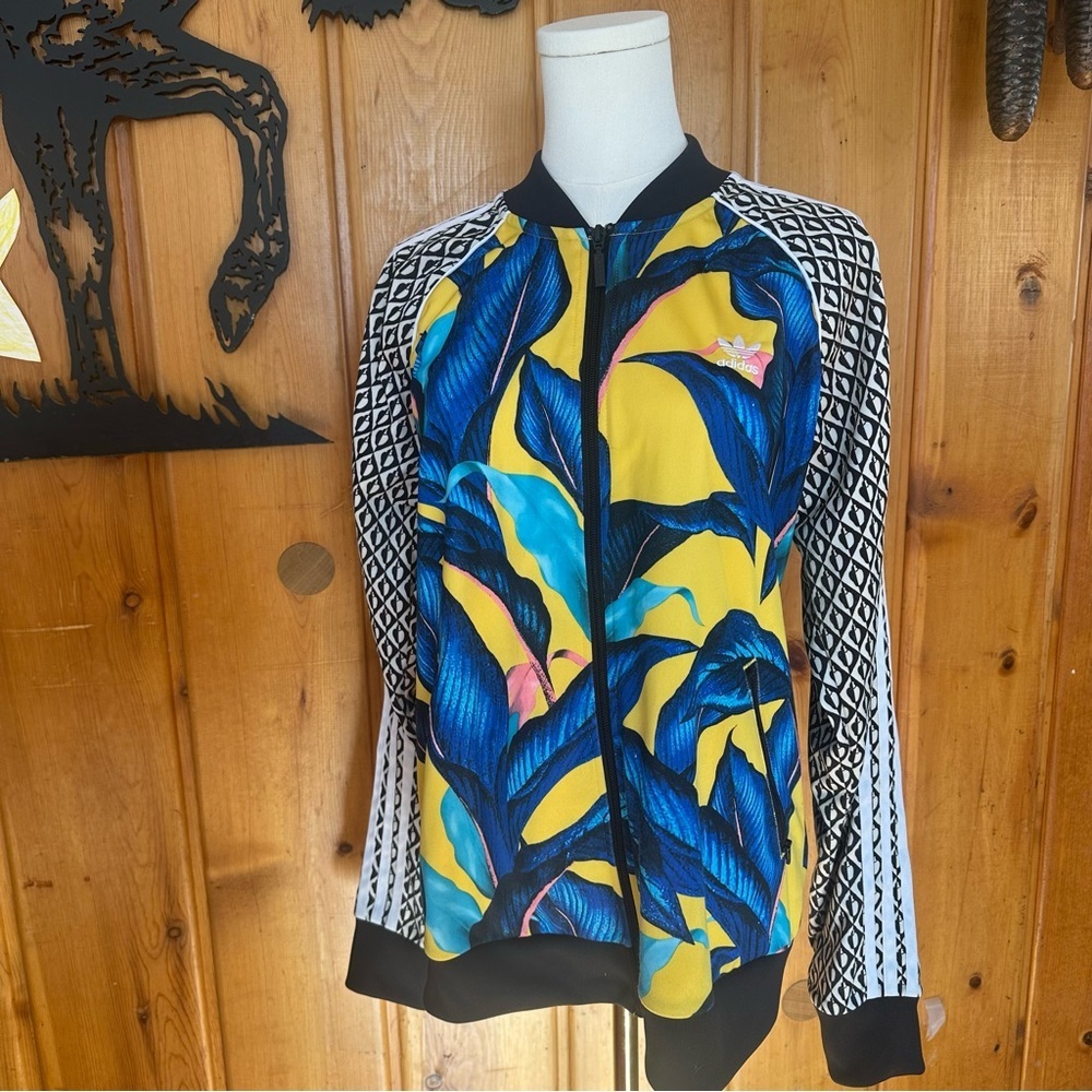 Adidas x Farm Rio Yellow Blue Tropical Track Jacket - Picture 3 of 7